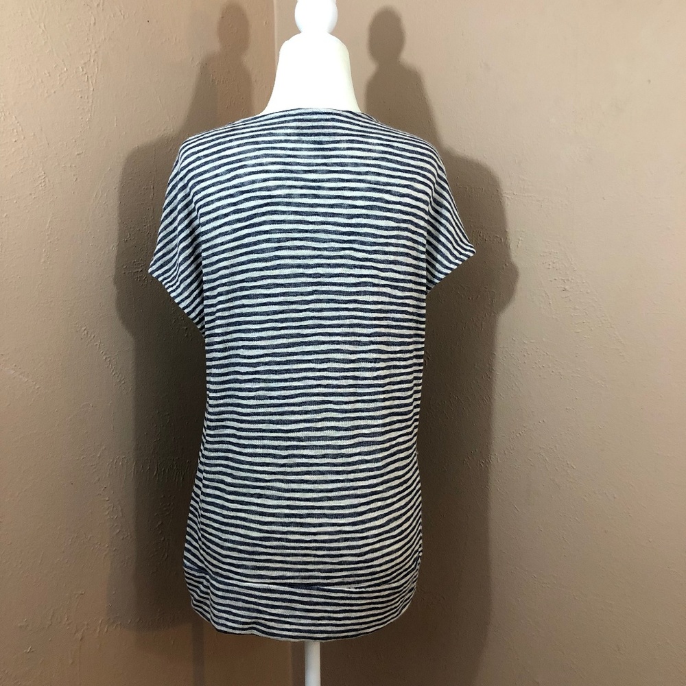 W5 Anthropologie Knitted Blue Stripe Top Sz S - Picture 6 of 7